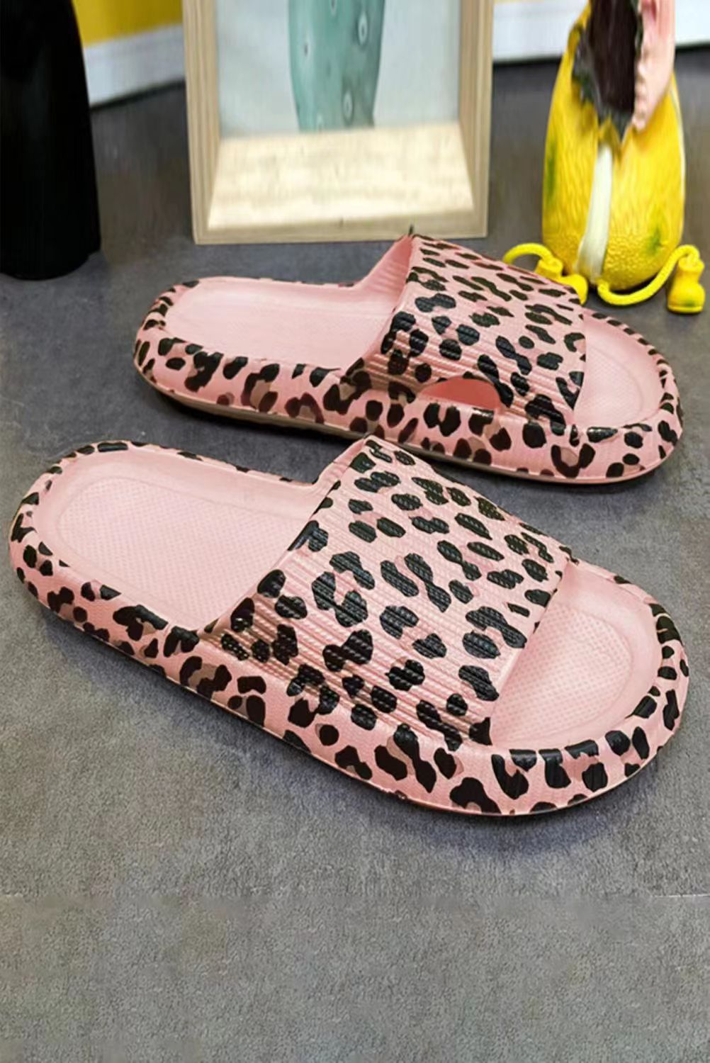 Adult and Kid Leopard Thick Sole Slippers