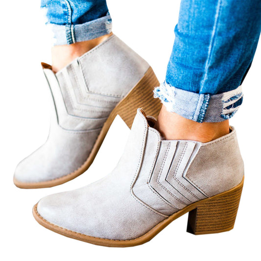 Women's Vintage Short Boots-White