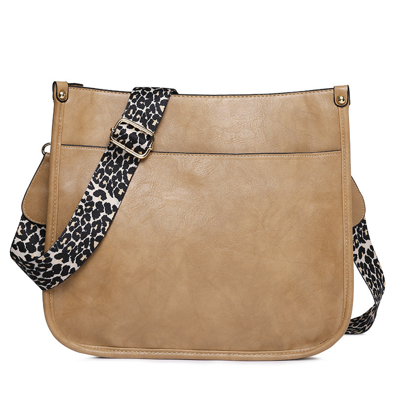 Zipper PU Leopard Messenger Bag - KOC