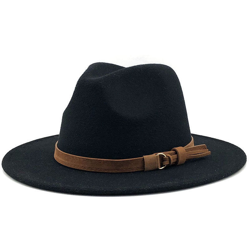 Hat Suede Belt Woolen Hat