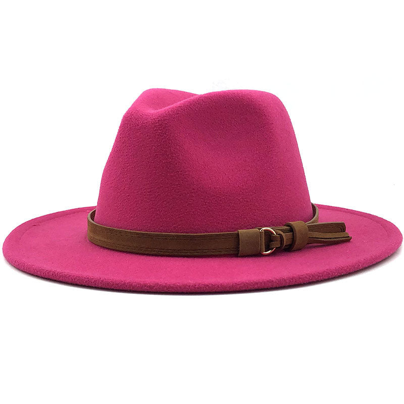 Hat Suede Belt Woolen Hat