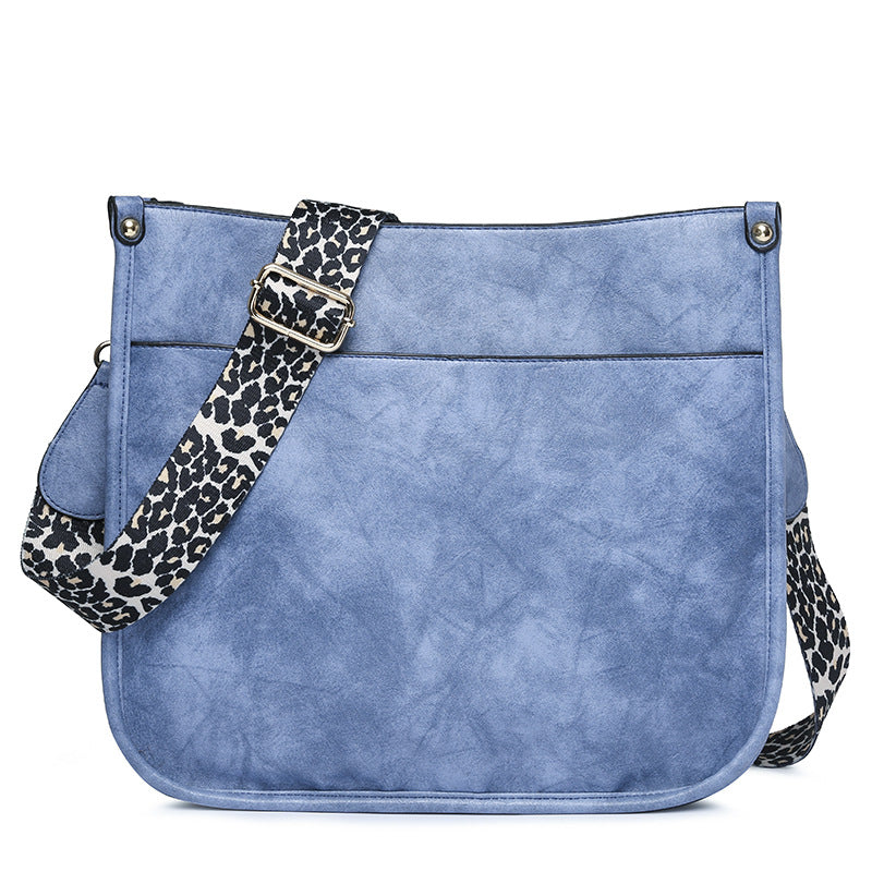 Zipper PU Leopard Messenger Bag - KOC