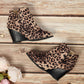 Side Zip Wedge Booties-Leopard