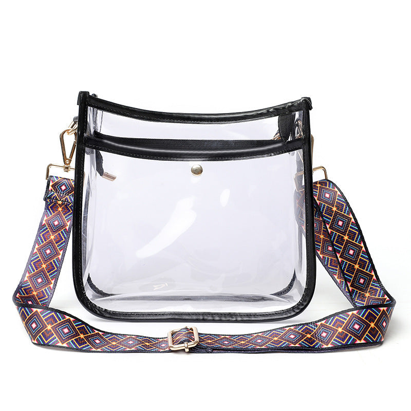 Colored Strap PVC Transparent Crossbody Bag