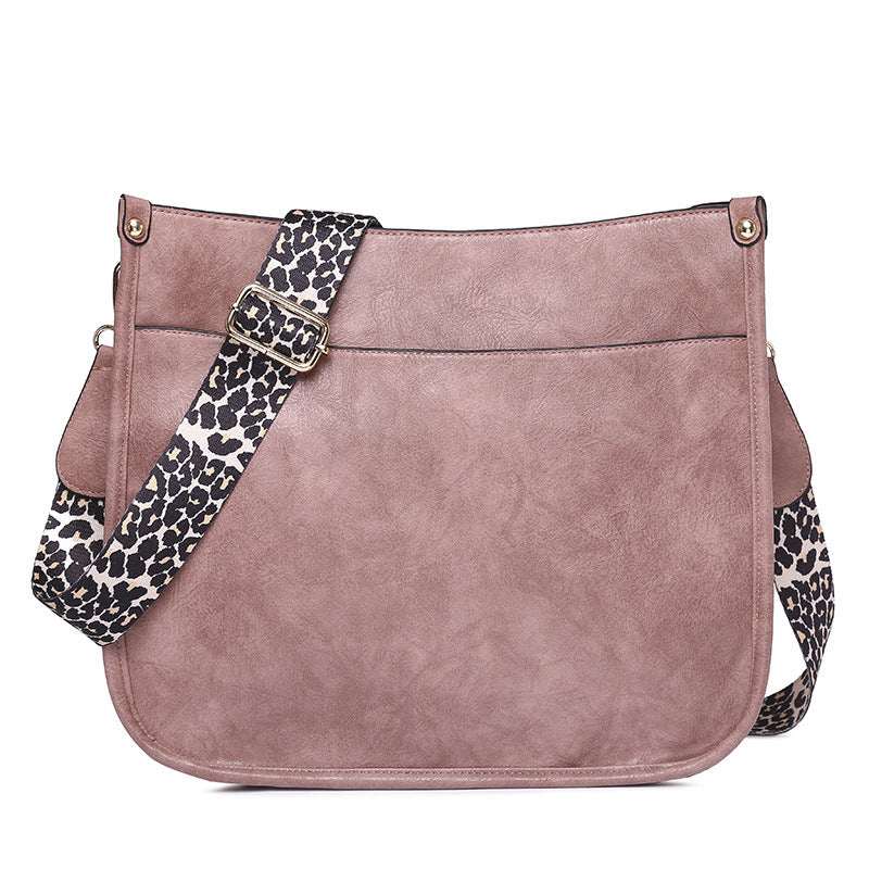 Zipper PU Leopard Messenger Bag - KOC