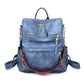 Leather Backpack With Colored Shoulder Straps - KOC