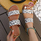 Straight Leopard Beach Sandals