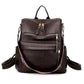 Leather Backpack With Colored Shoulder Straps - KOC