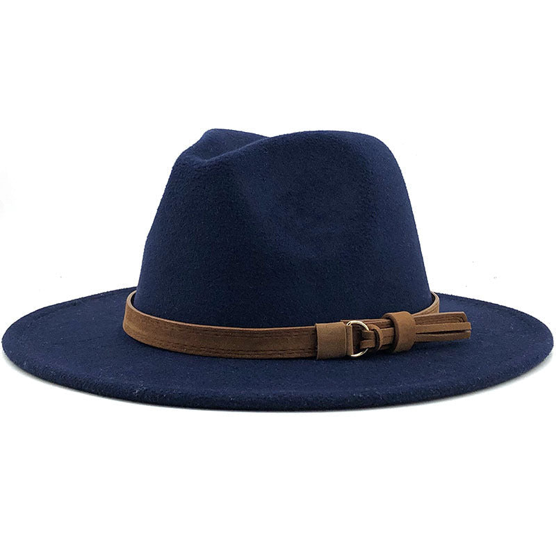 Hat Suede Belt Woolen Hat