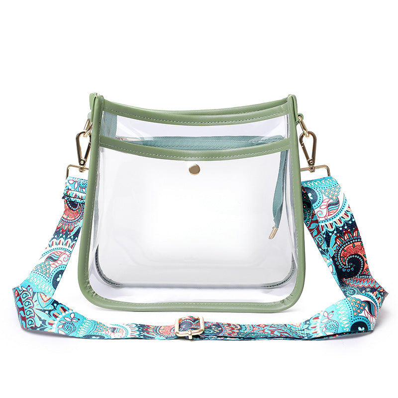 Colored Strap PVC Transparent Crossbody Bag