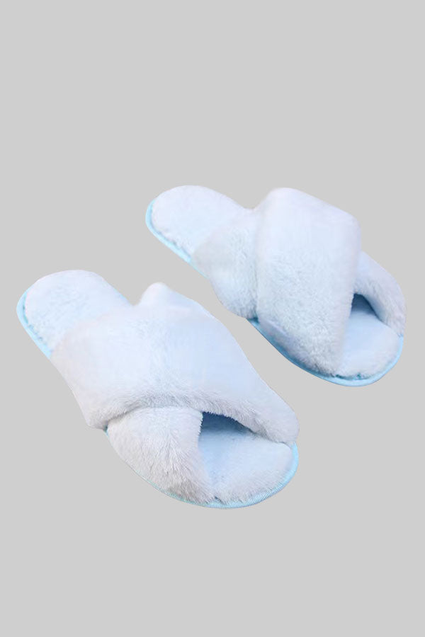 New Cross Plush Slippers - KOC