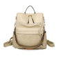 Leather Backpack With Colored Shoulder Straps - KOC