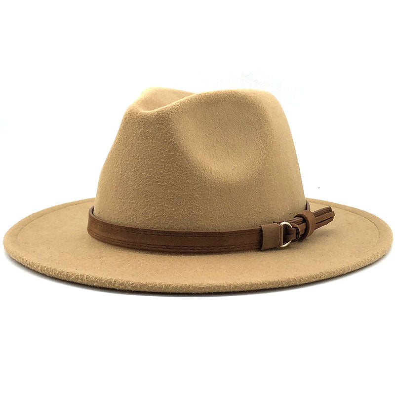 Hat Suede Belt Woolen Hat