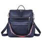 Leather Backpack With Colored Shoulder Straps - KOC