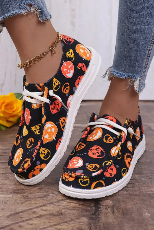 Halloween Pumpkin Print Loafers