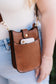 Preorder-Geometric Strap PU Leather Crossbody Bag