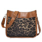 Zipper PU Leopard Messenger Bag - KOC