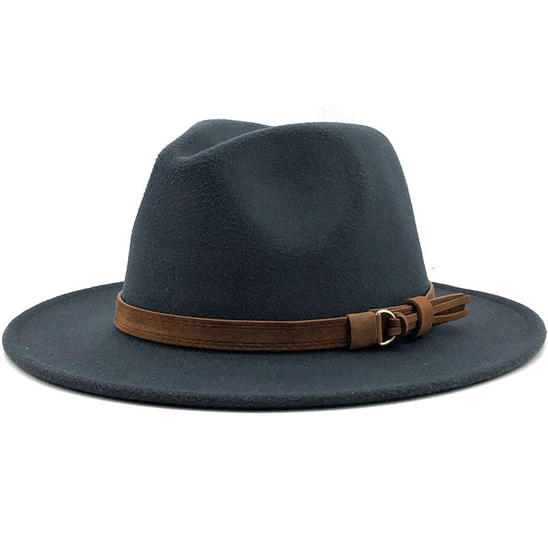 Hat Suede Belt Woolen Hat