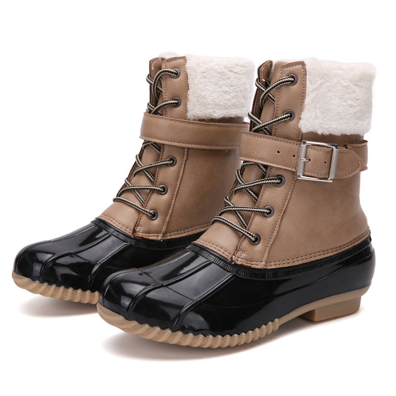 Anti-Slip Plush Boot for Outdoor-Beige