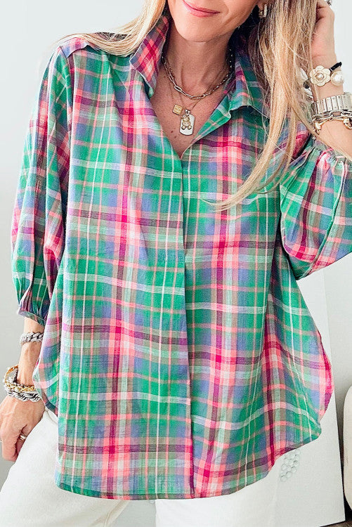 Green Plaid Blouse RTS