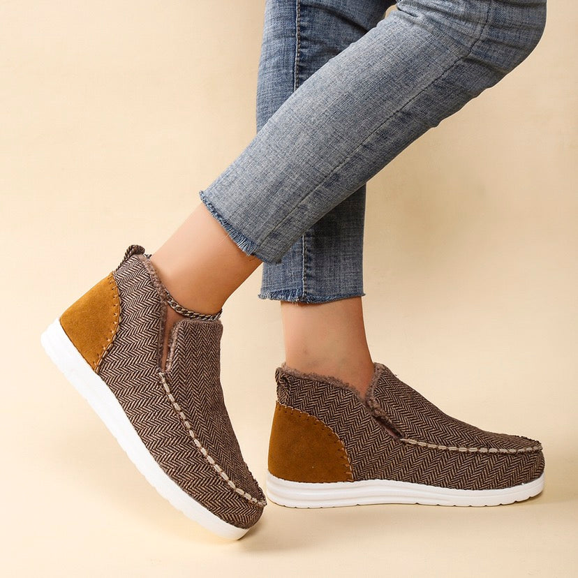 Vegan Leather Casual Style Slip-on Shoes