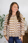 Brown Checkered Striped Top RTS