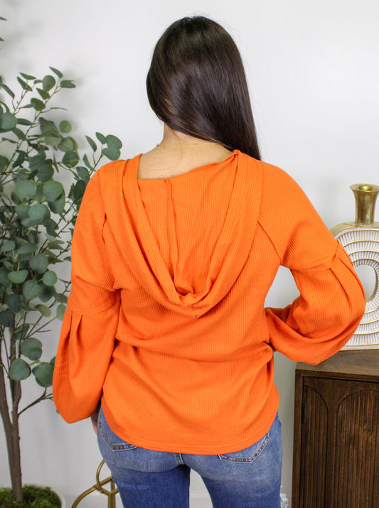 Orange Waffle Knit Top RTS