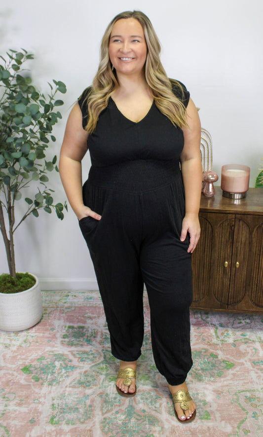 Black Plus Size Jumpsuit RTS