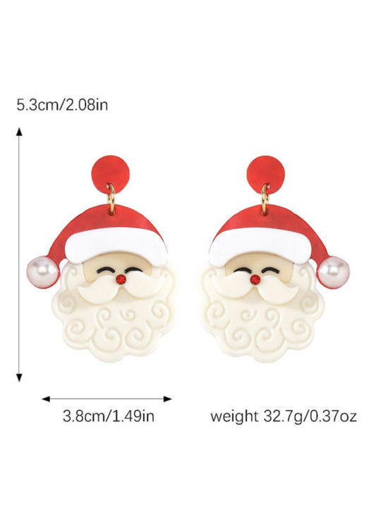 Santa Earrings (Red or Pink) RTS