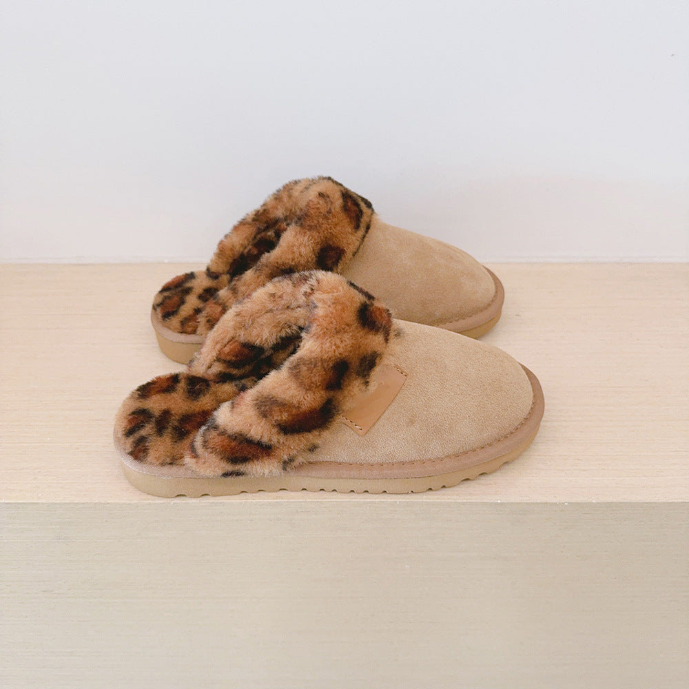 Warm Leopard House Slipper