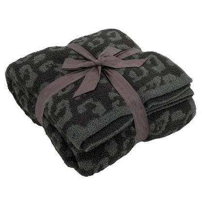 Half Fleece Leopard Blanket