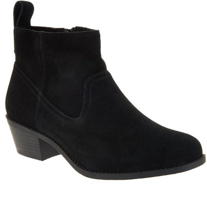 Chunky Heeled Round Toe Martin Boots-Black