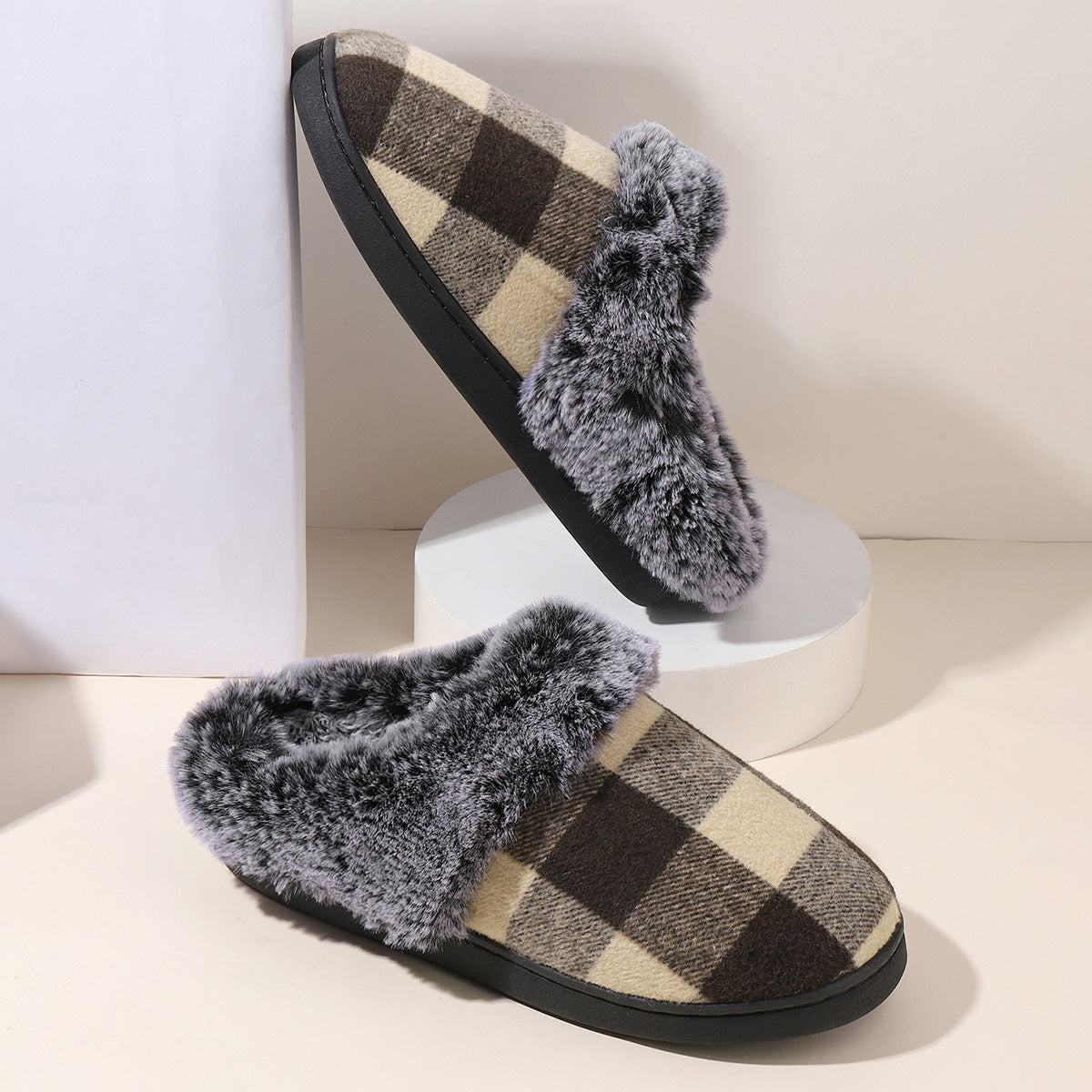 Checkered House Slippers