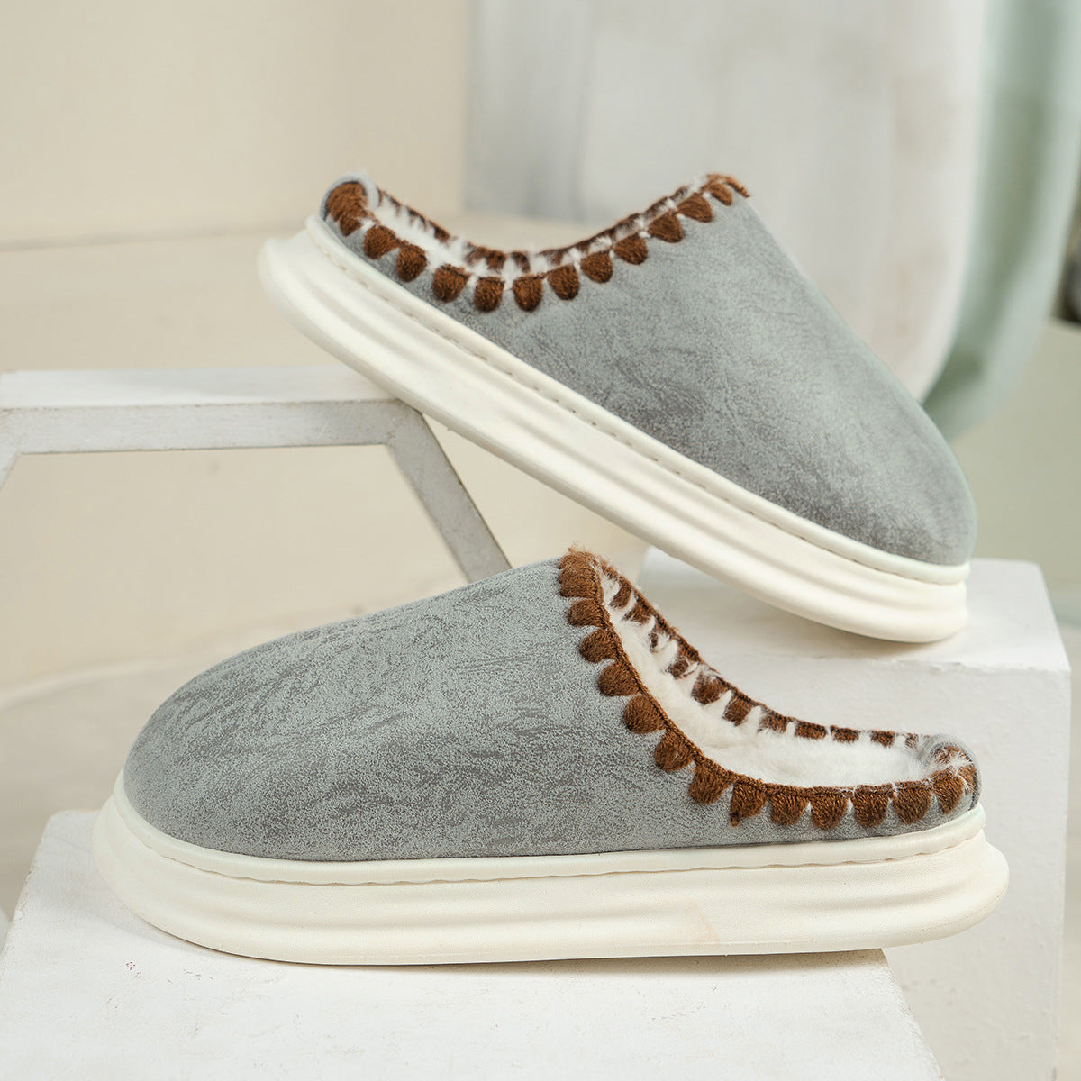 Plush Lined Home Slippers