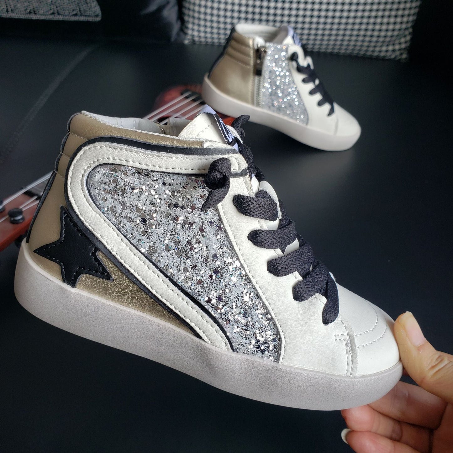 Children's Sequin Star High Top Sneakers