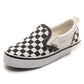 Womens and Kids Black and White Checker Slip-ons