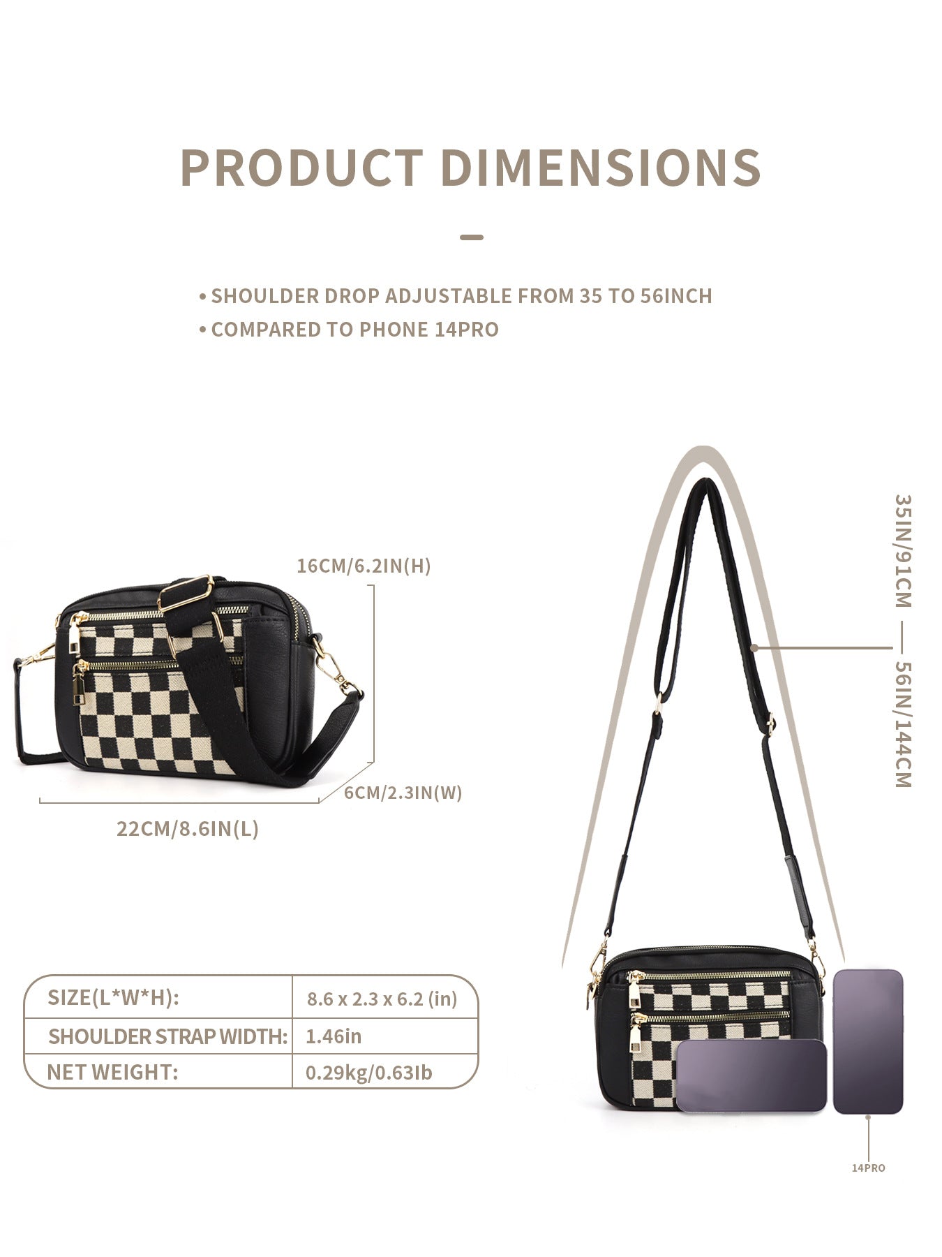 Checkered Crossbody Bag