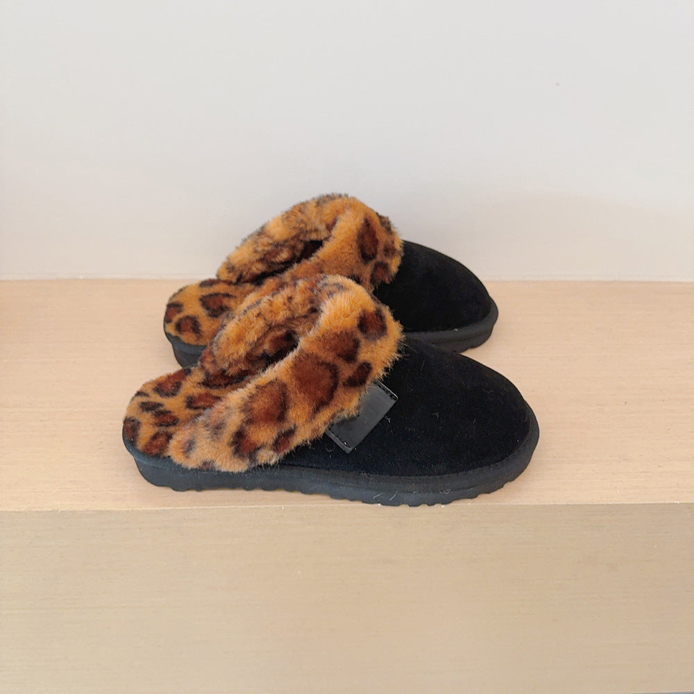 Warm Leopard House Slipper