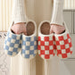 Checkerboard Plush Slippers