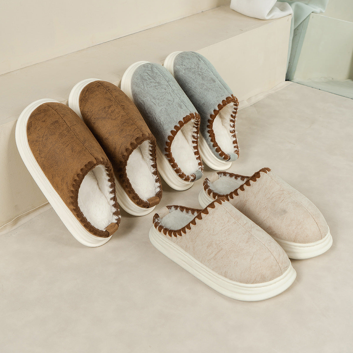 Plush Lined Home Slippers