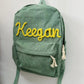 Corduroy Large Capacity Backpack with Personalized Name