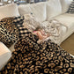 Half Fleece Leopard Blanket