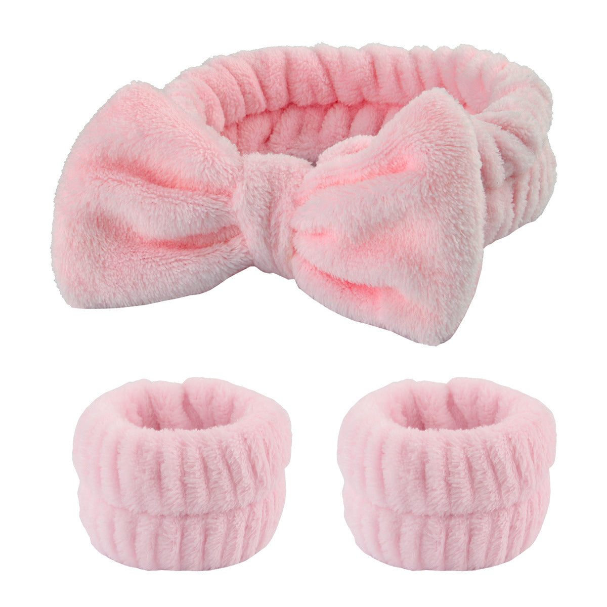 Cute Flannel Bow Headband Set