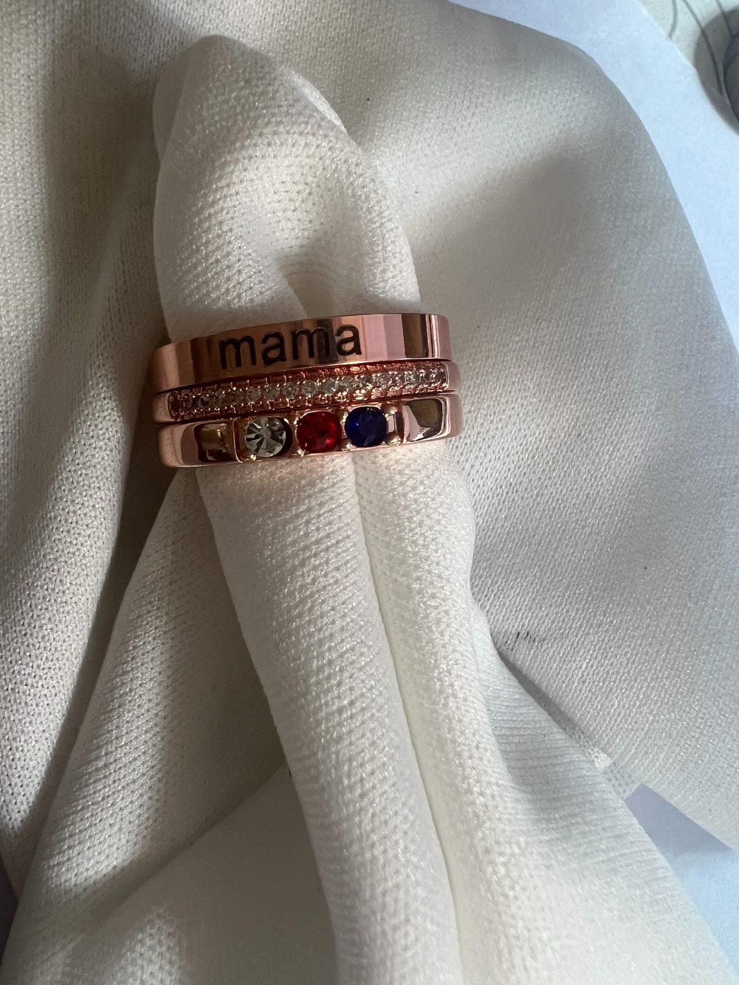 Mother's Day Name Personalized Three Piece Stacking Rings