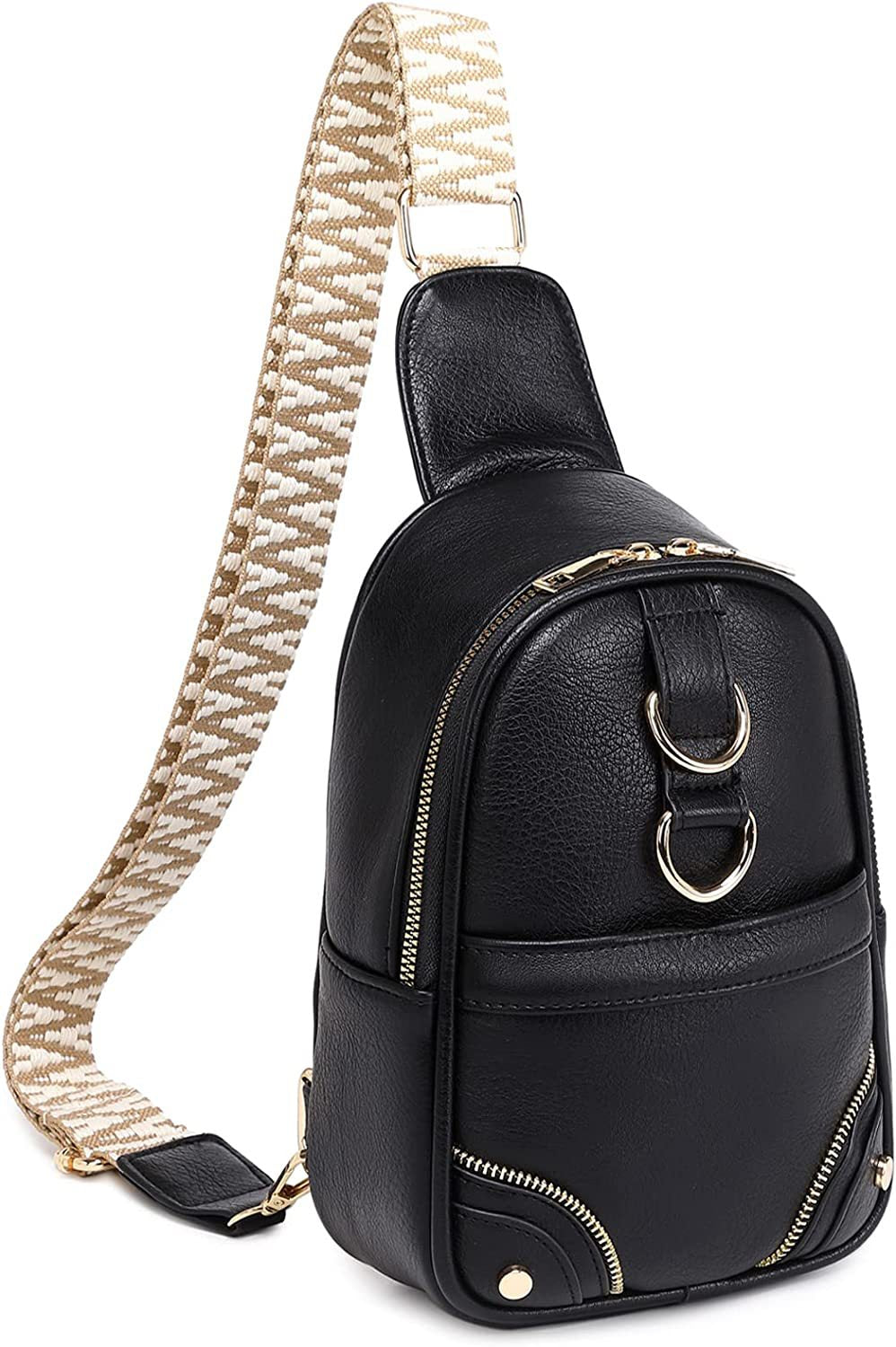 Camel Vintage Guitar Strap PU Leather Sling Bag