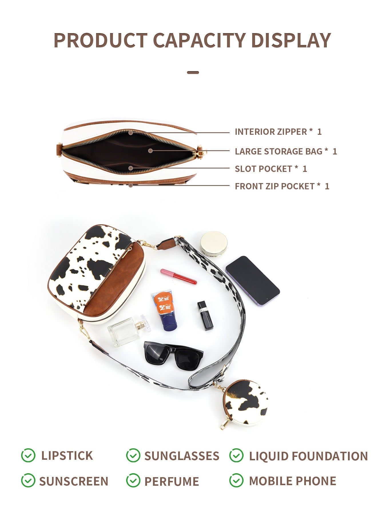 Cow Print Crossbody Bag