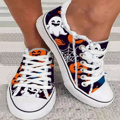 Halloween Pumpkin Canvas Sneakers