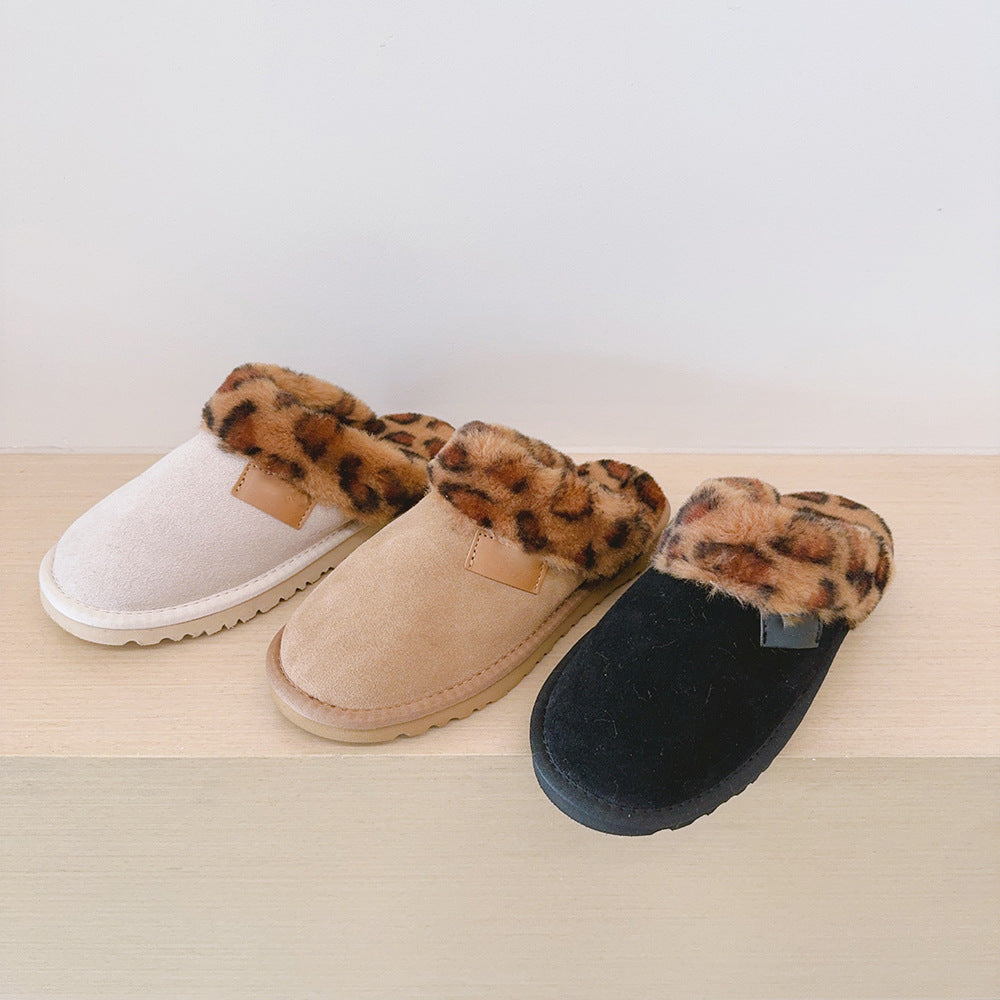 Warm Leopard House Slipper