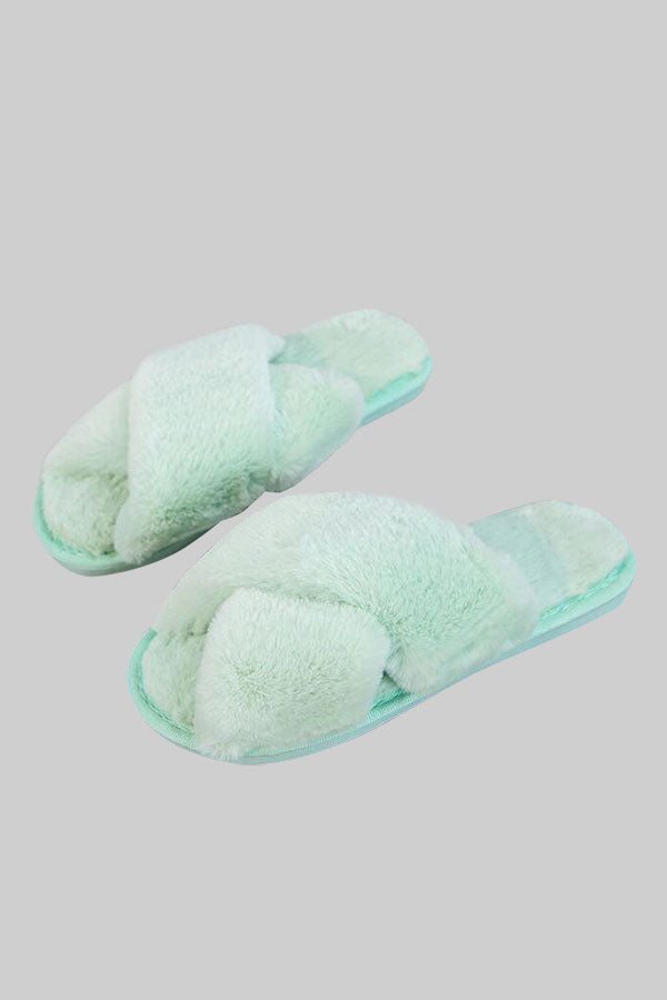 New Cross Plush Slippers - KOC