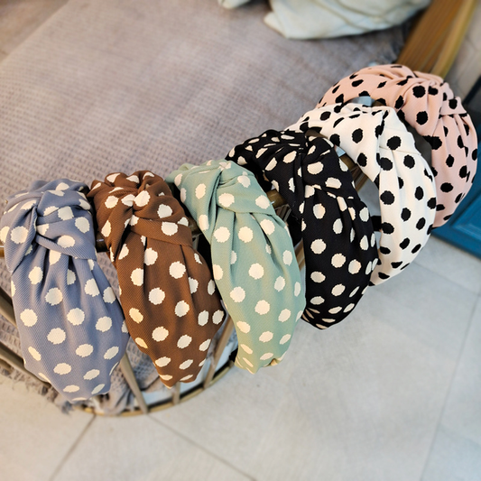 Retro Minimalist Polka Dot Headband|3pcs